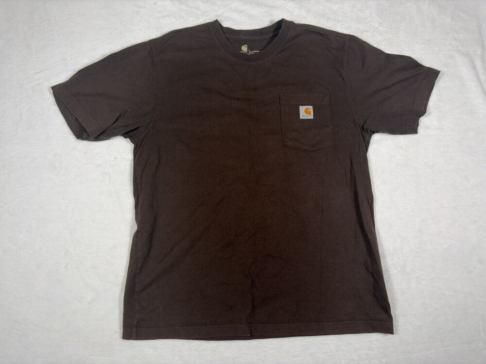 Carhartt Men’s L Dark Brown Loose Fit Pocket T-Shirt Short Sleeve Workwear Tee